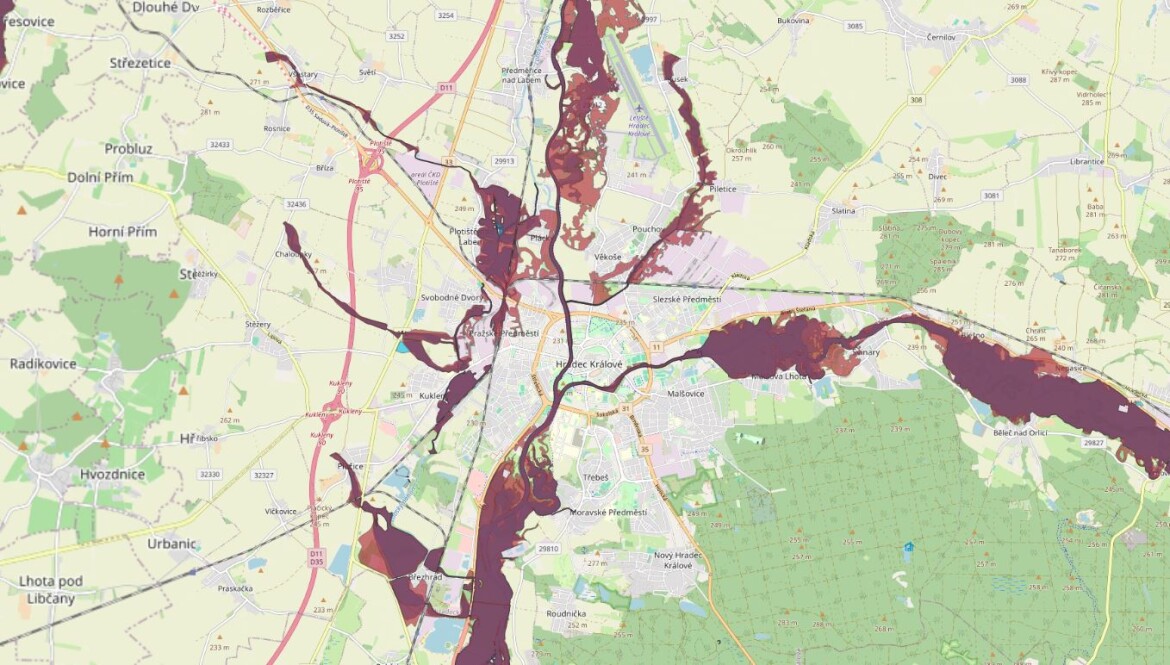 ON-LINE MAPA: Co všechno by mohla zaplavit stoletá voda?