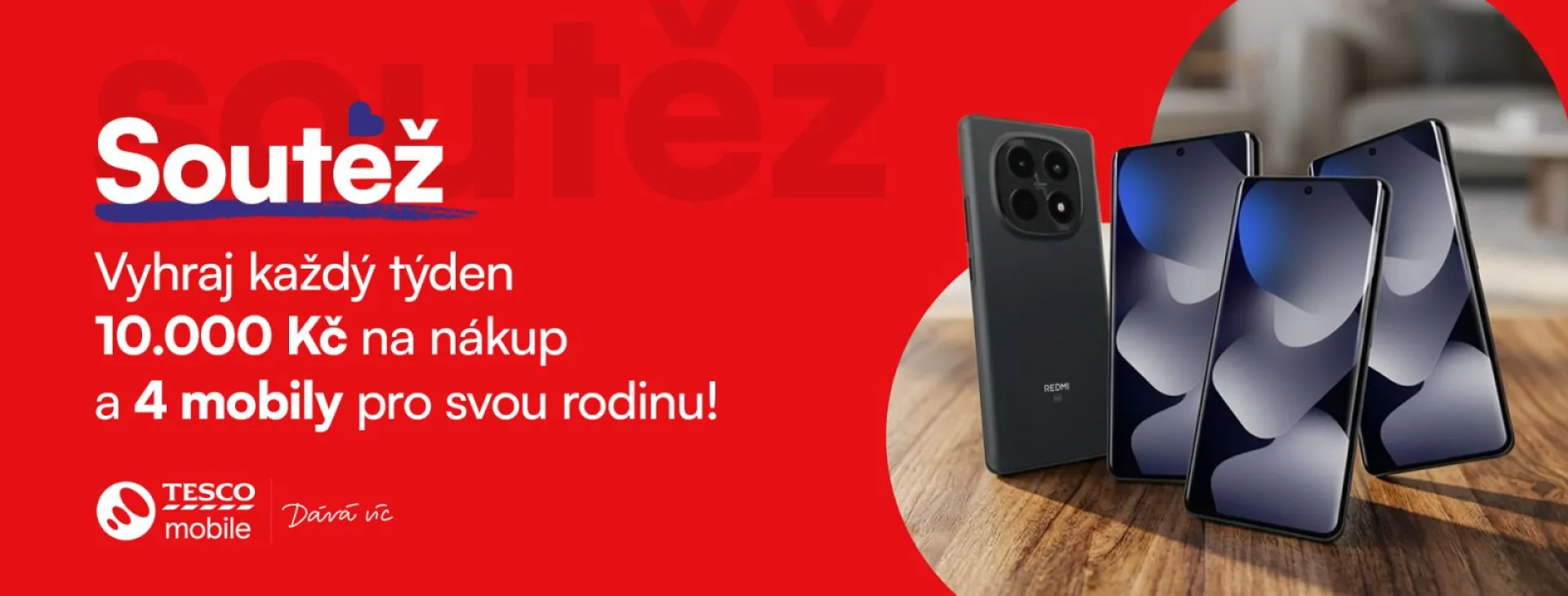 📱 Tesco Mobile: vyhraj 10 000 Kč na nákup a nové smartphony pro celou rodinu