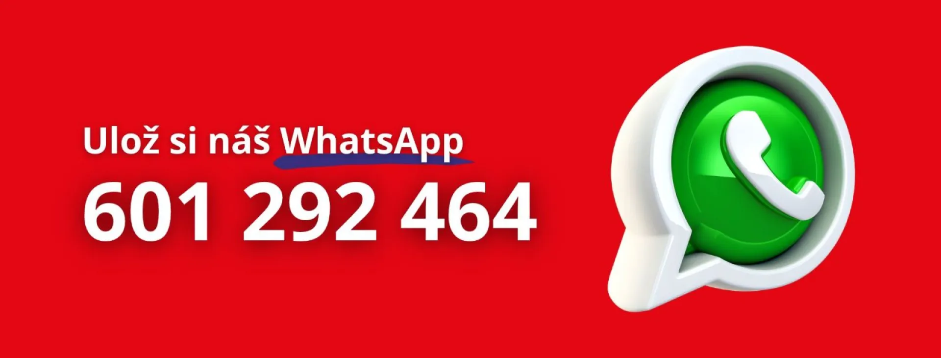 Ulož si náš WhatsApp!